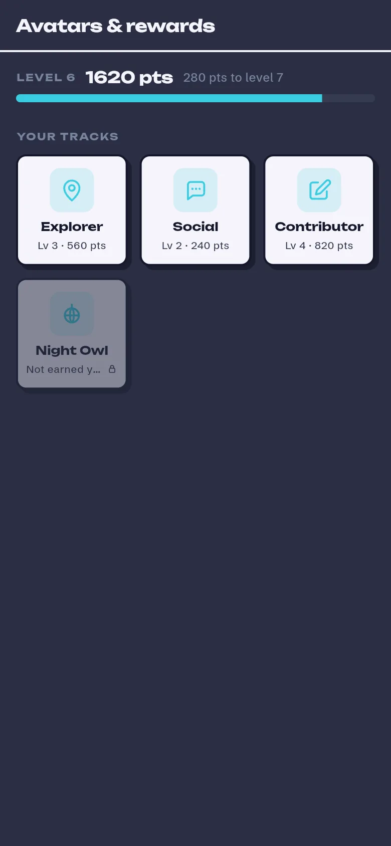 CrowdPop rewards screen showing demo avatars and points
